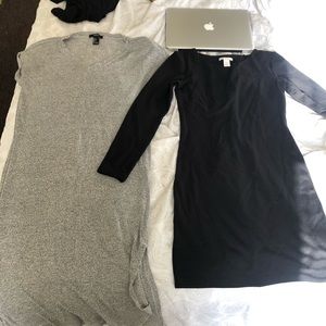Black Bodycon and Gray Sweater Dress
